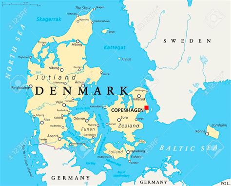 Map of Denmark on World Map